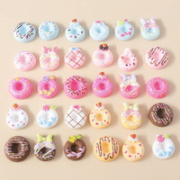 Leslie 15Pcs Mix Kawaii Sweet Resin Donuts Flatbacks Cabochon Embellishments Girls DIY Hair Accessories Nail Art Decoration