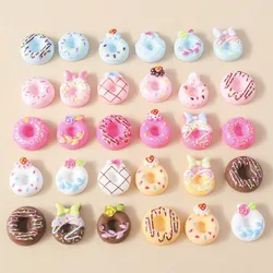 Leslie 15Pcs Mix Kawaii Sweet Resin Donuts Flatbacks Cabochon Embellishments Girls DIY Hair Accessories Nail Art Decoration