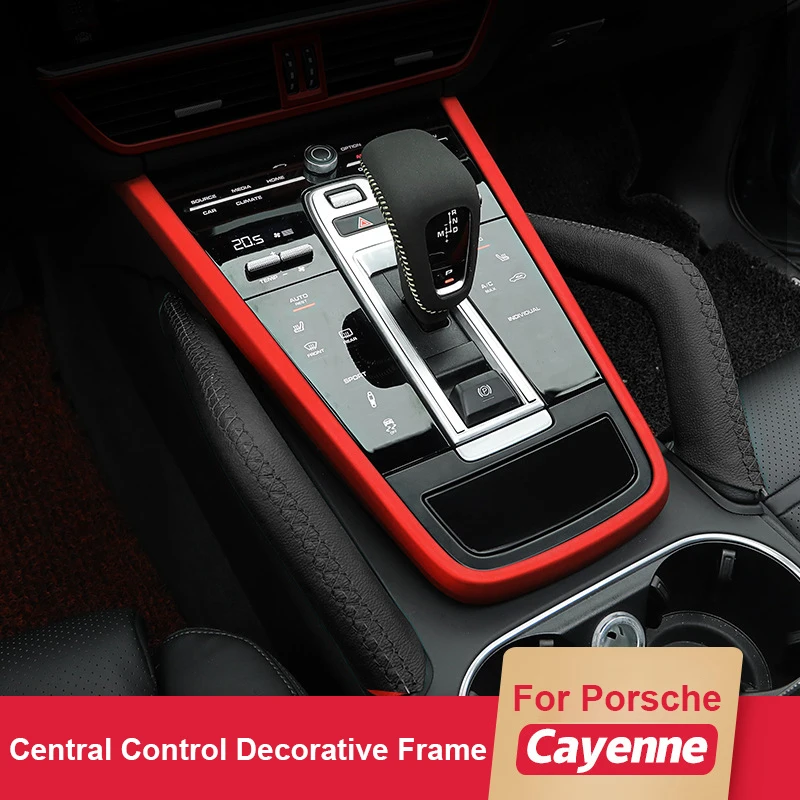 

Car ABS Center Console Decorative Frame Sticker Interior Accessories For Porsche Cayenne 2018 2019 2020 2021 2022 2023 2024 2025