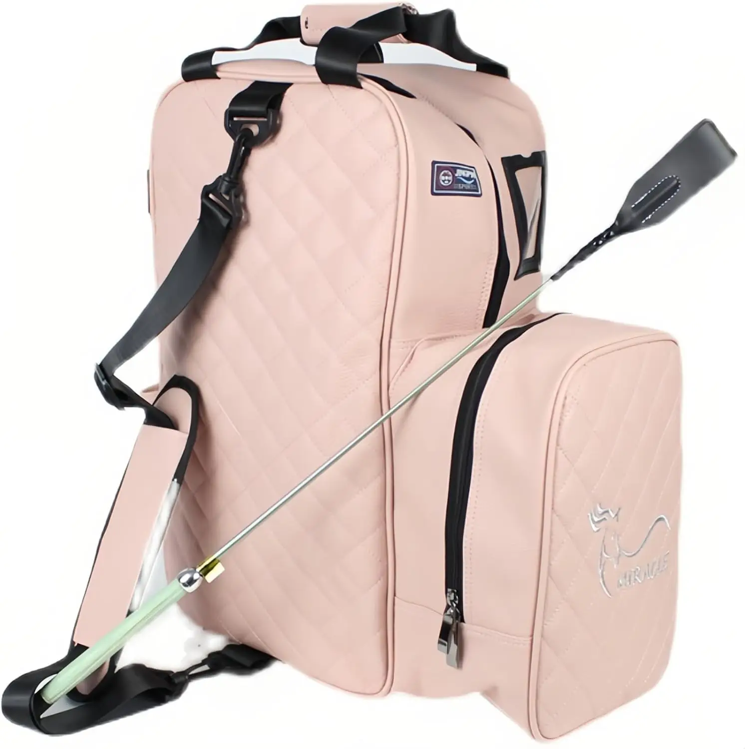 

Professional Equestrian Bag Adults Men Women Large Capacity PU Leather Waterproof Horse Riding Bag Equestrian Storage Bag