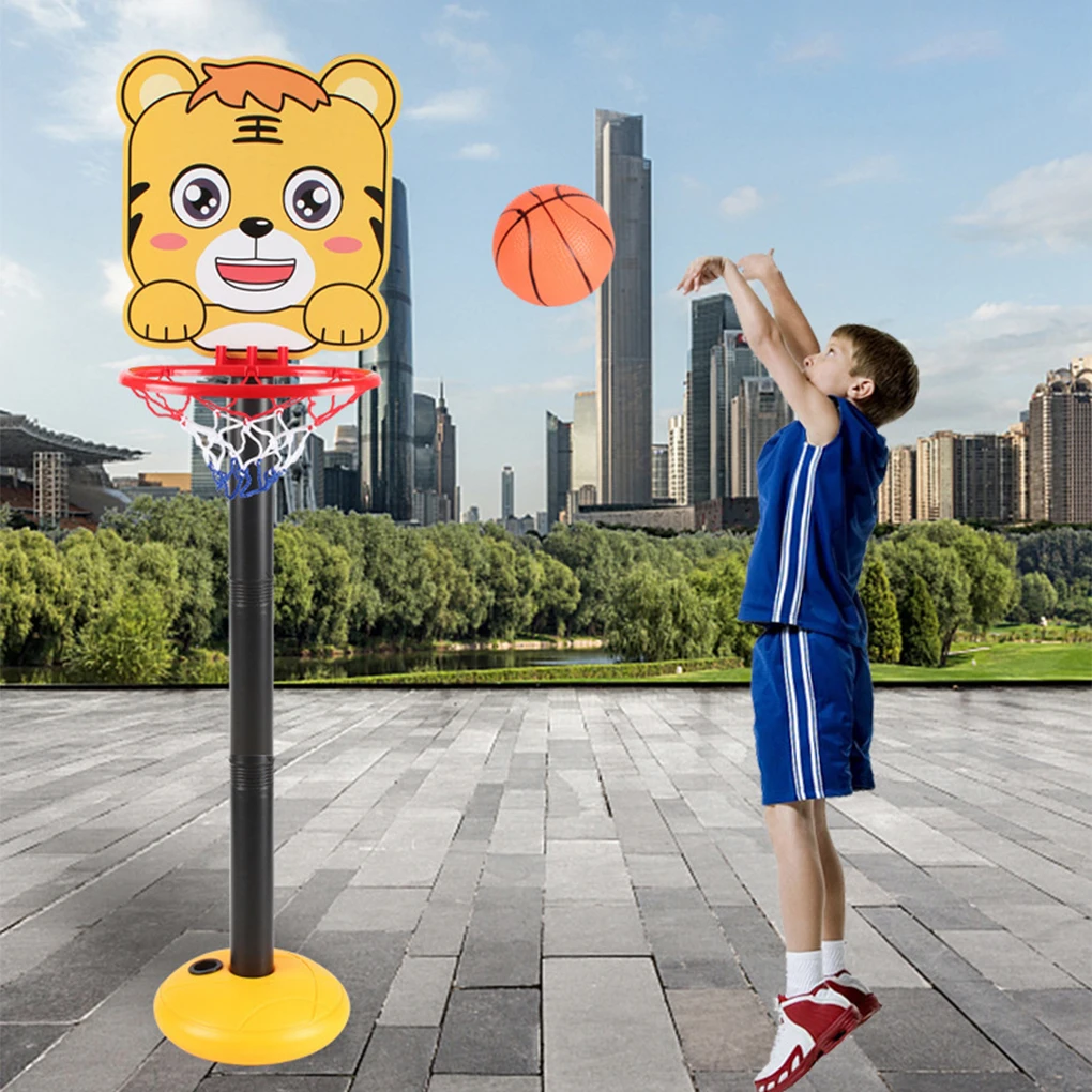 

Plastic Classic Wide Application Sturdy And Durable Children Adjustable Portable Basketball Set puppy