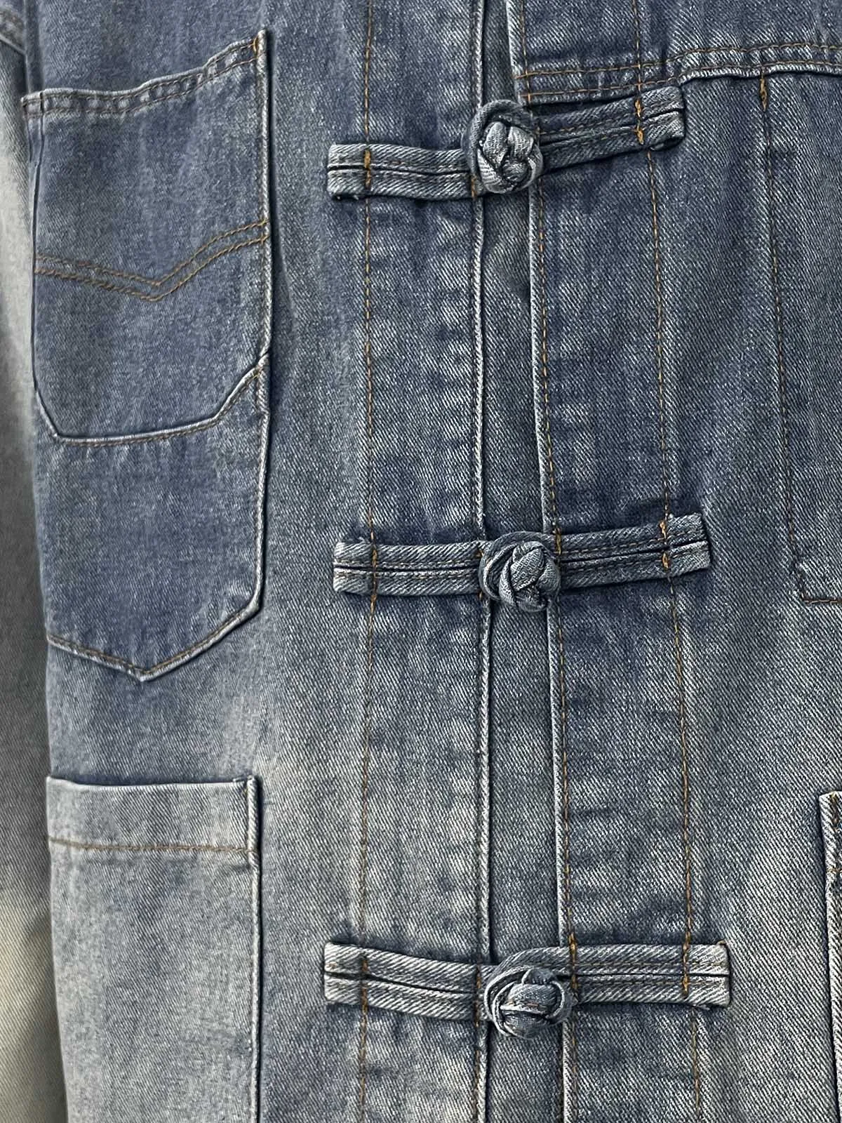 Nieuwe Chinese Sle Waed Vintage Button Denim Jaet Loose Fit Heren Design Sensation High End Jas voor koppels