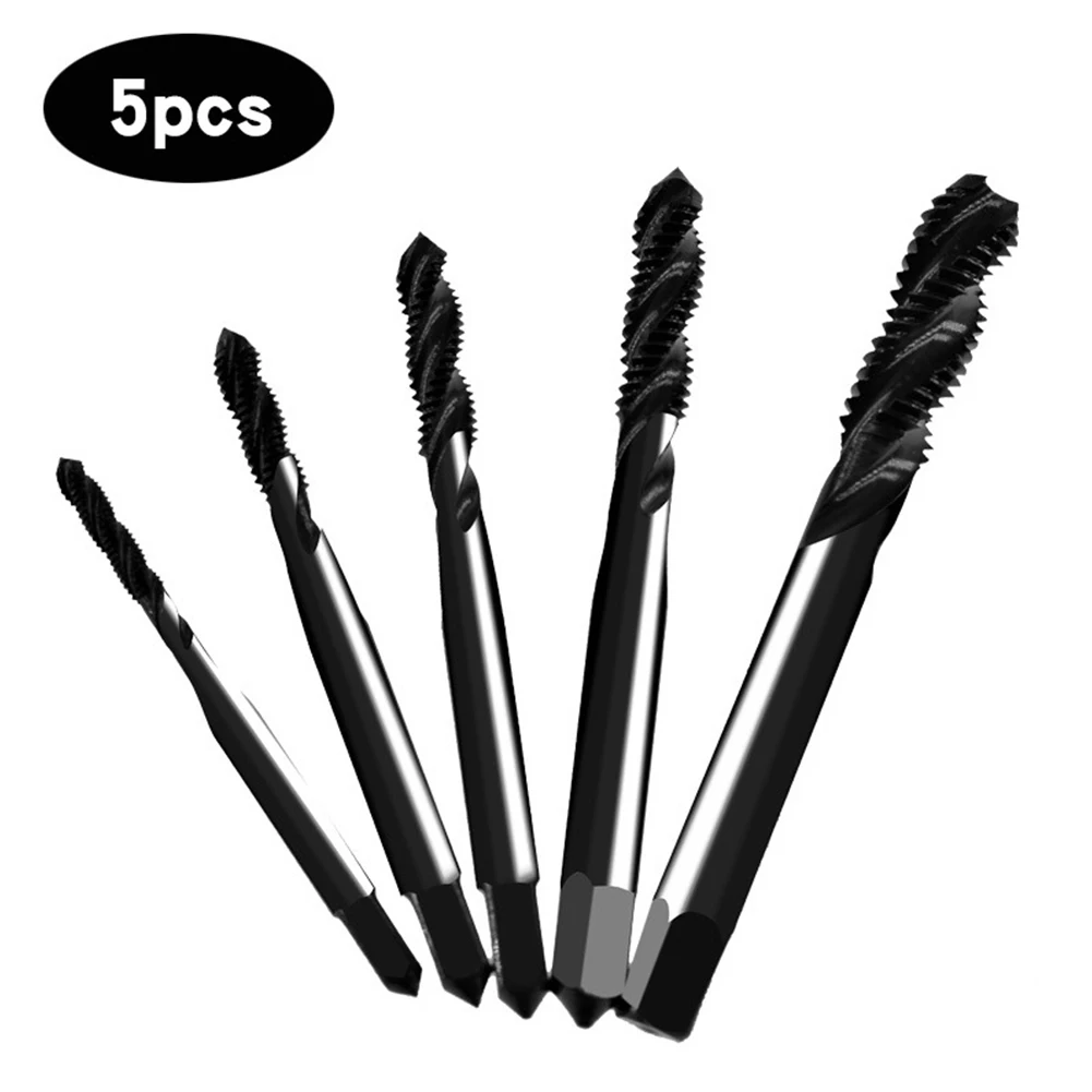 

5Pcs Spiral Tap Spiral Screw Tap For Cutting M3-M8 Metric Thread Tap Spiral Drill Bits Hand Tap Threading Tool Tap Drill Bit