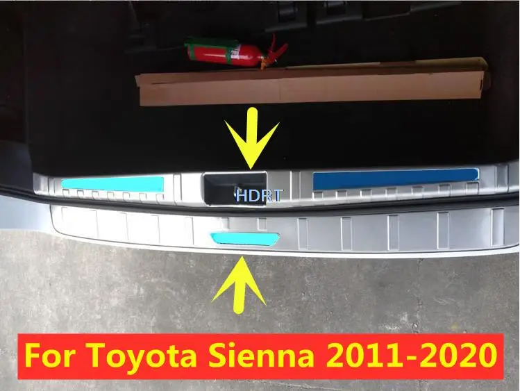 

Car accessories For Toyota Sienna 2011-2020 2pcs Stainless Steel Rear Trunk Boot Bumper Guard Plate Protector Molding Trim