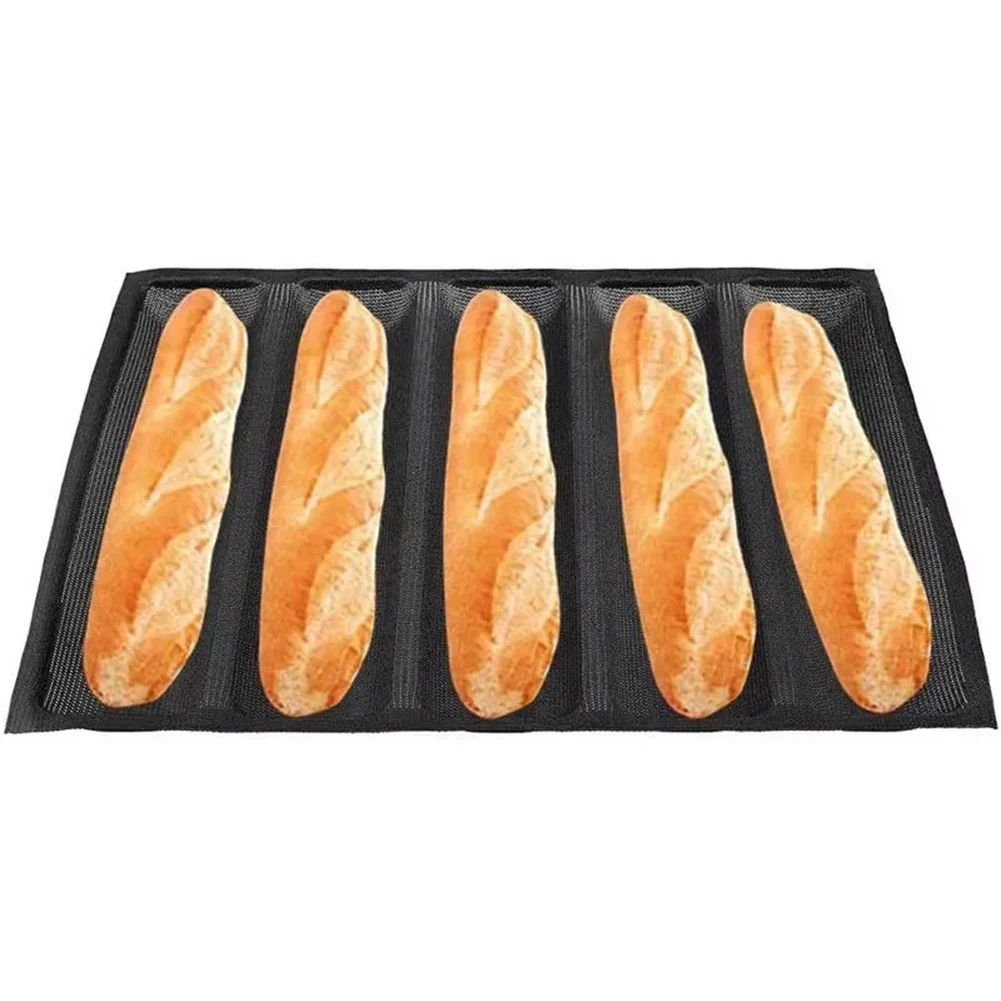 Baking Pan with Perforated Air Flow Design Nonstick Bread Pan for European Hot Dog Bread Dough Carbon Steel Baking