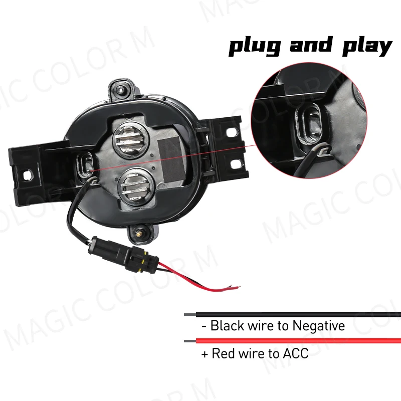 Magic colorM LED fendinebbia o Dodge Ram 1500 2002-2008 2500/3500 2003-2009 Durango Truck 2004-2006 con luci Angel Eye 12V