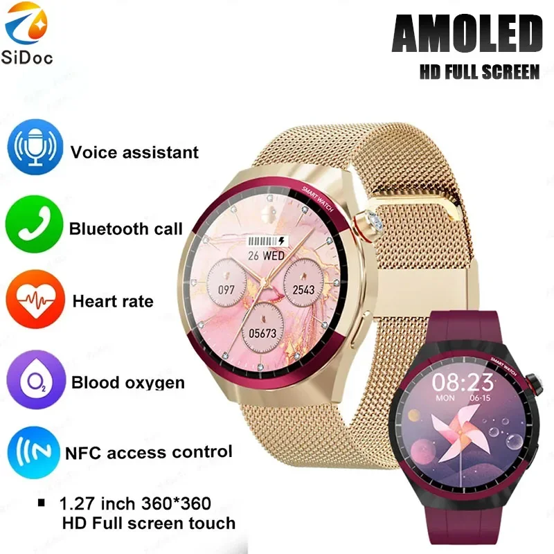 

New SK6MINI female smartwatch 1.27" fitness watch Over 100 sports modes, Bluetooth call, heart rate bracelet and smartwatch