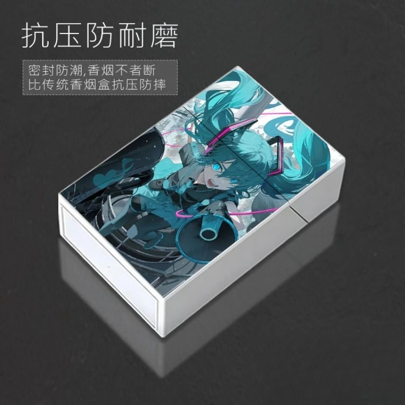 Kawaii Hatsune Miku cute anime plastic thick cigarette box mini portable jewelry storage box creative accessories new gift view 2