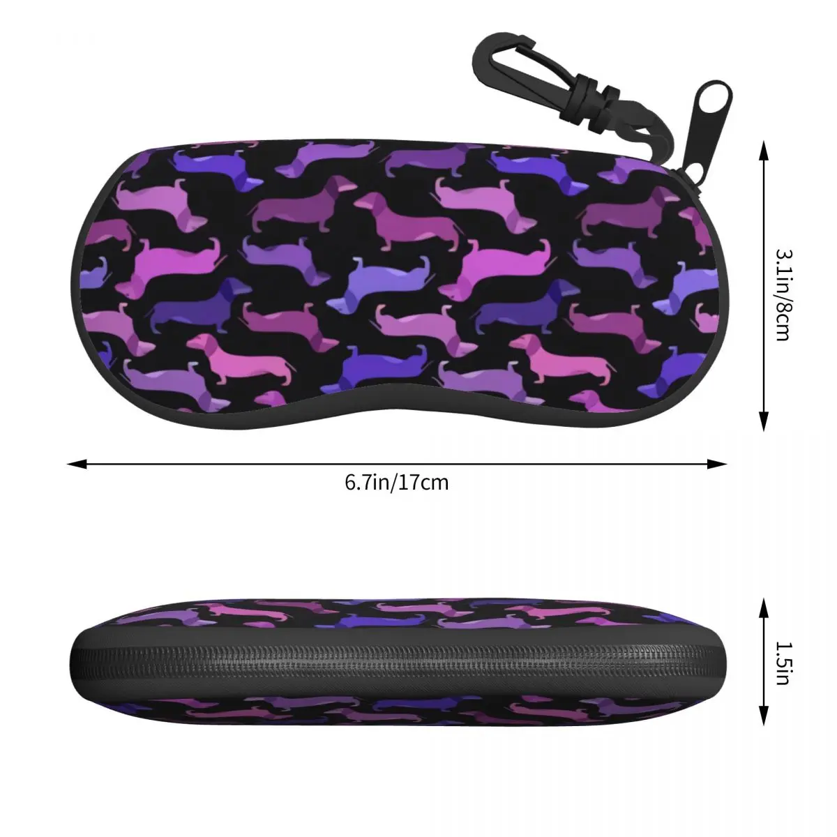 Custom Cute Dachshund Sausage Dog Shell Eyeglasses Case Men Women Fashion Puppy Animal Glasses Case Sunglasses Box Pouch