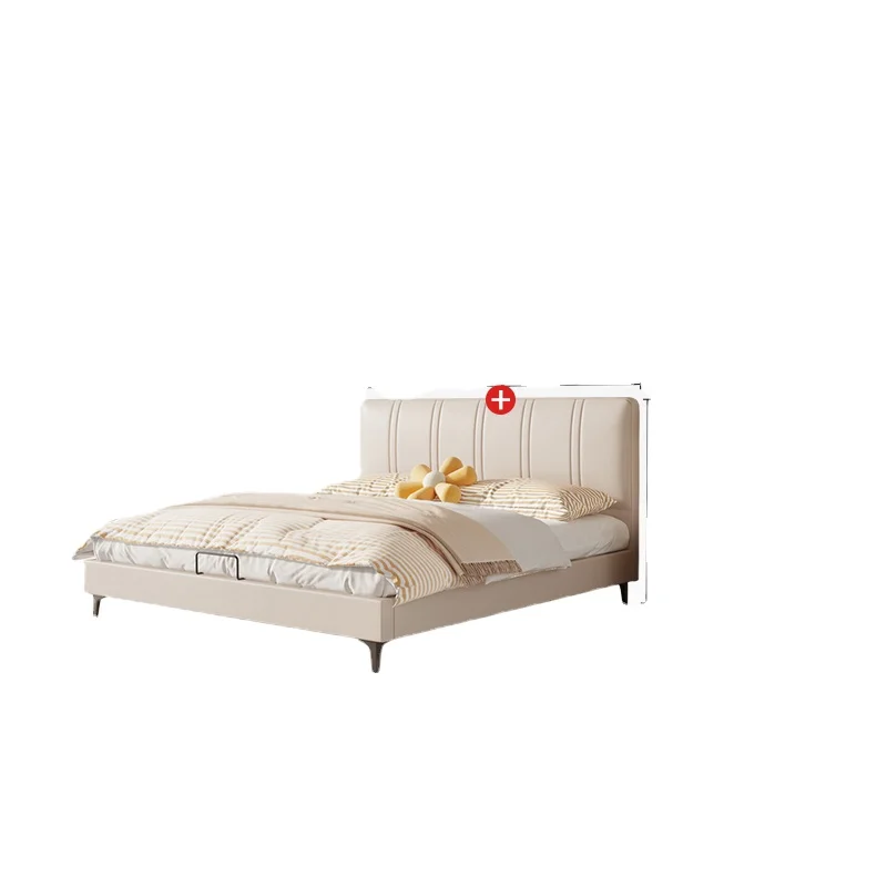 

ZL Modern Minimalist Internet Hot New Leather Bed 1.8 M Light Luxury Cream Style Soft Bag Marriage Bed