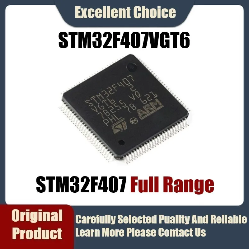 

Оригинальный оригинальный микроконтроллер STM32F407VGT6 VGT6 в упаковке, цвет 168 МГц КБ, микроконтроллер MCU STM32F407, полный диапазон, 1-30 шт./партия