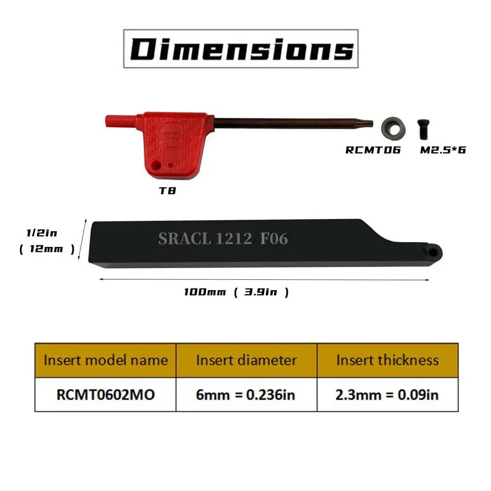 1/2 SRACL 1212 H06 +10Pc R3 Gray Inserts Lathe Turning Holders 90 Degrees Lathe Turning & Profiling Tool Holder