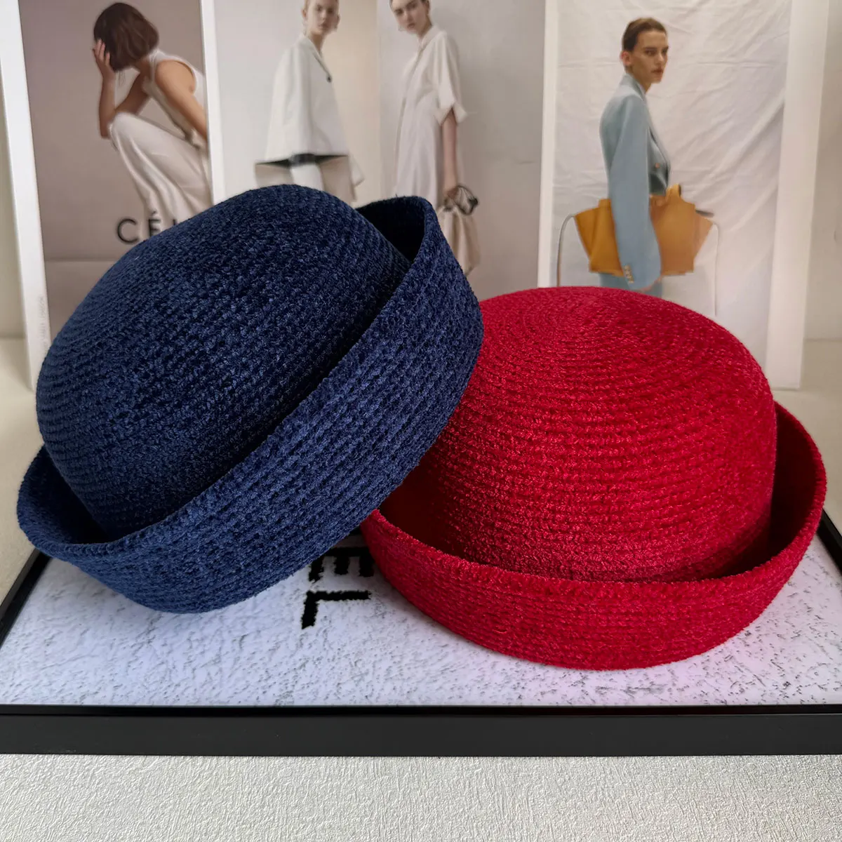 Autumn Winter Solid Color Sailor Hat For Women Keep Warm Simple Cuffed Beret Casual Painter Hat Multi Color Retro Boina Feminina