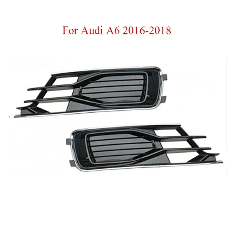 

2PCS Lower Bumper Grille Front Left Right Bumper Fog Light Lamp Chrome Grill for AUDI A6 C7 2016 2017 2018 Car-styling Accessori