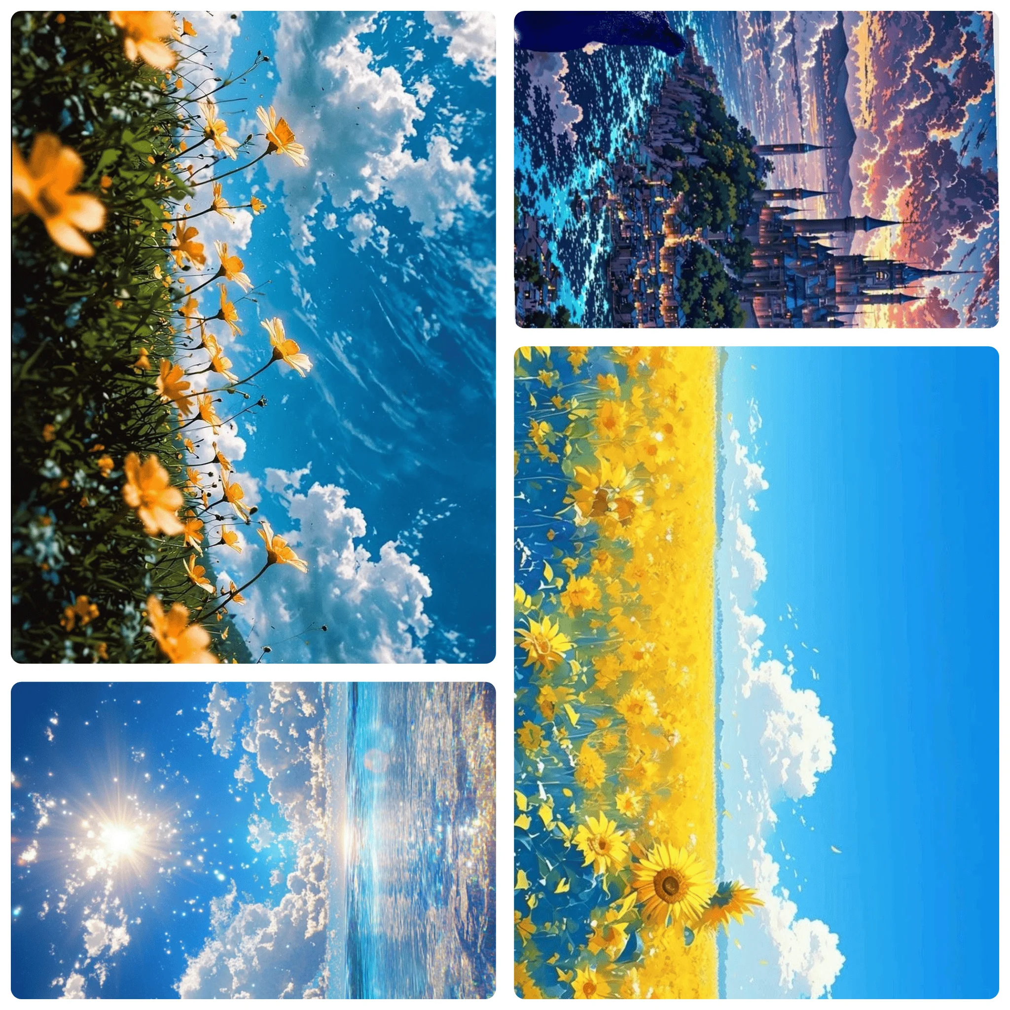 

Turquoise Ocean & Blooming Flowers 1000PCS Jigsaw Puzzle Puzzles for Adults ChildrenEducational Toys Gifts