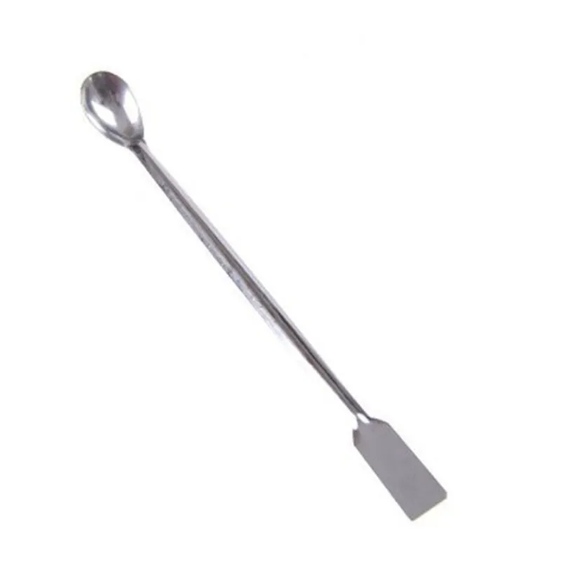 1pc new 200mm Stainless Steel Horn Spoon Medicinal Ladle With Spatula Home Household Handy Tools Laboratory Teaching Use