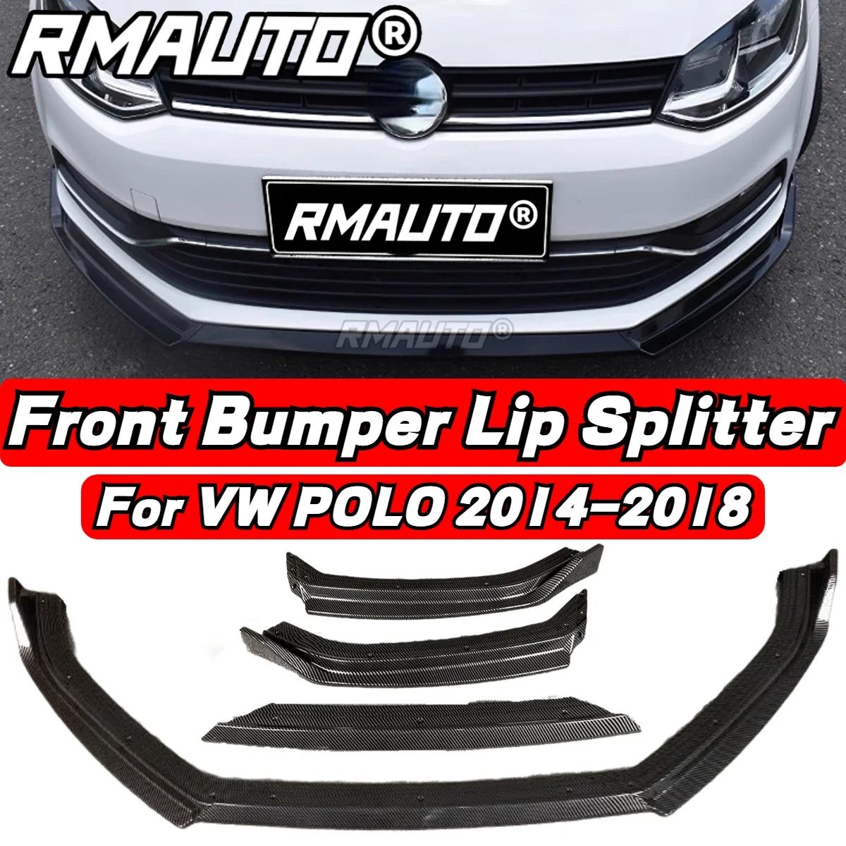 

POLO MK5 Lip Front Bumper Splitter Diffuser Rear Spoiler Body Kit For Volkswagen VW POLO MK5 MK6 MK7 MK8 2009-2023 Accessories