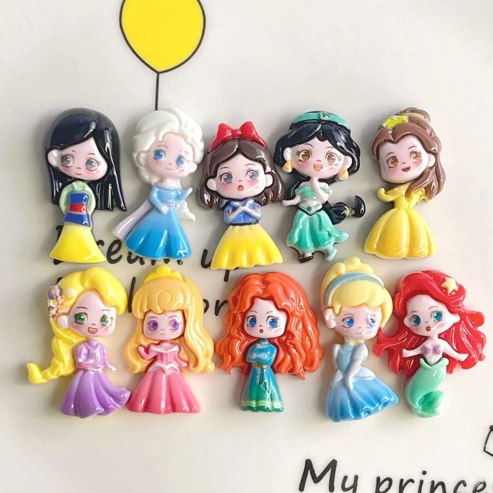 5pcs Disney Princess Snow White Resin Flatback Cabochons Jewelry Accessories Diy Resin Charms for Scrapbooking Embellishments