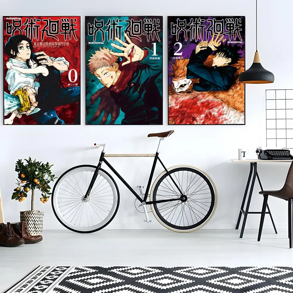 shonen anime battle print J-Jujutsu Kaisen Poster retro art restaurant bar decoration