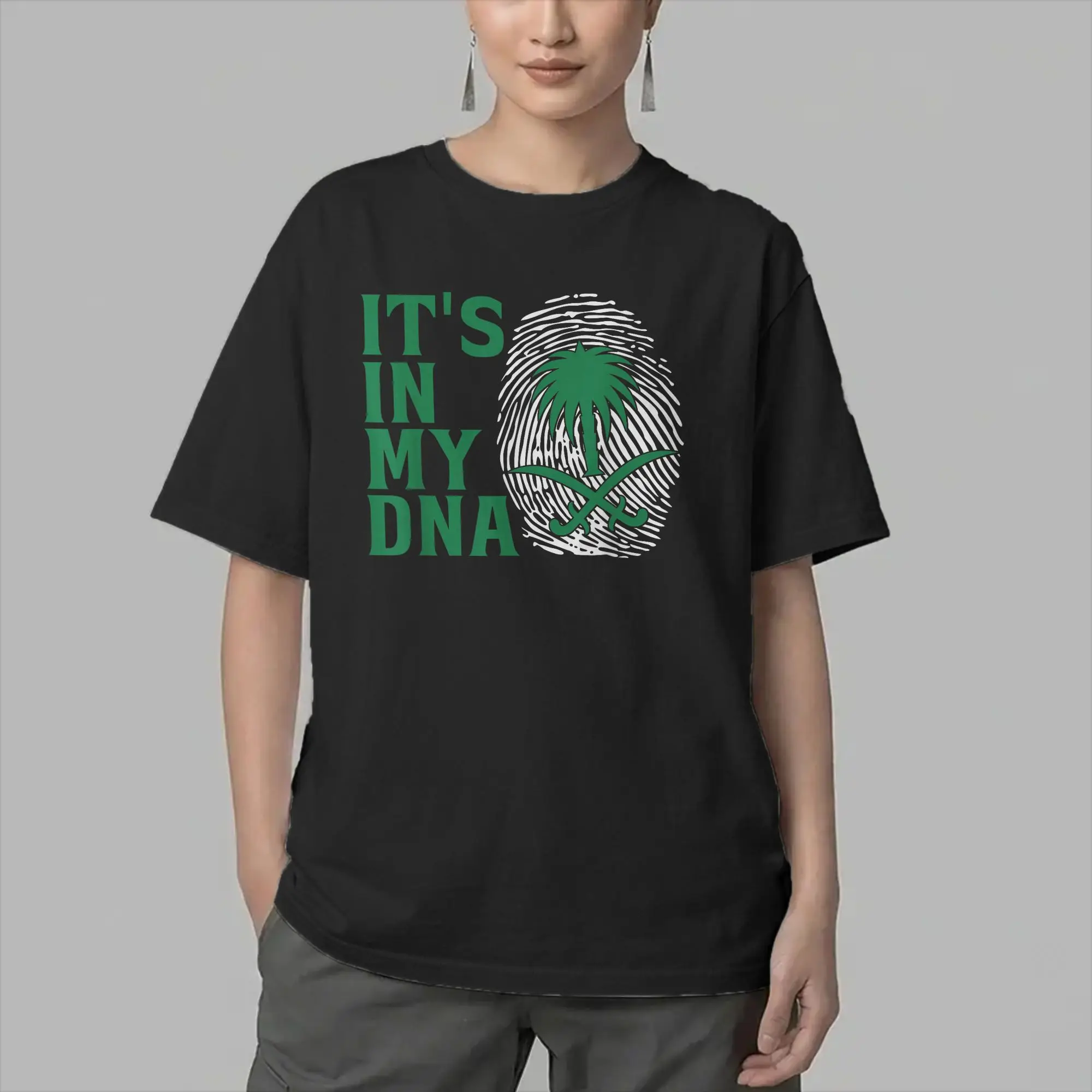 Men's T-Shirt Saudi National Day Fashion Pure Cotton Tee Shirt Short Sleeve  T Shirt Crewneck Clothes Summer