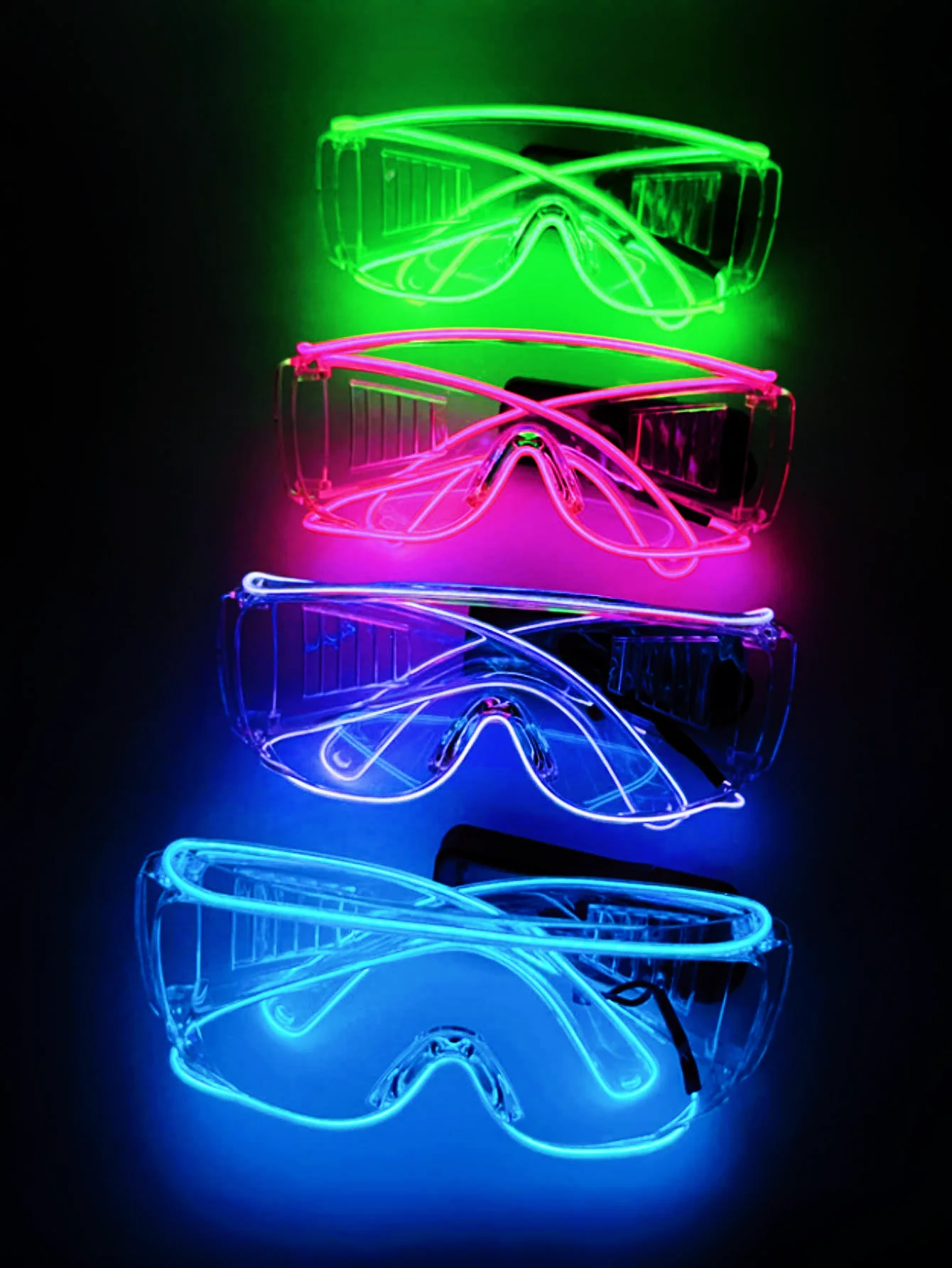 Cool technology luminous glasses LED disco dancing luminous KTV bar electric syllable atmosphere props without batteries.