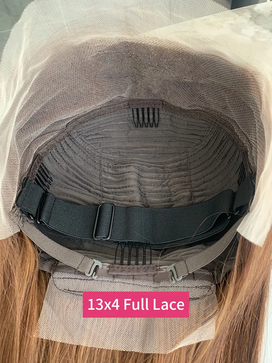 شعر بشري فيتنامي حقيقي باروكة أمامية من الدانتيل شعر مستعار قصير بوب 4 بني شوكولاتة ملونة فاتحة عقدة مبيضة باروكة من شعر طبيعي