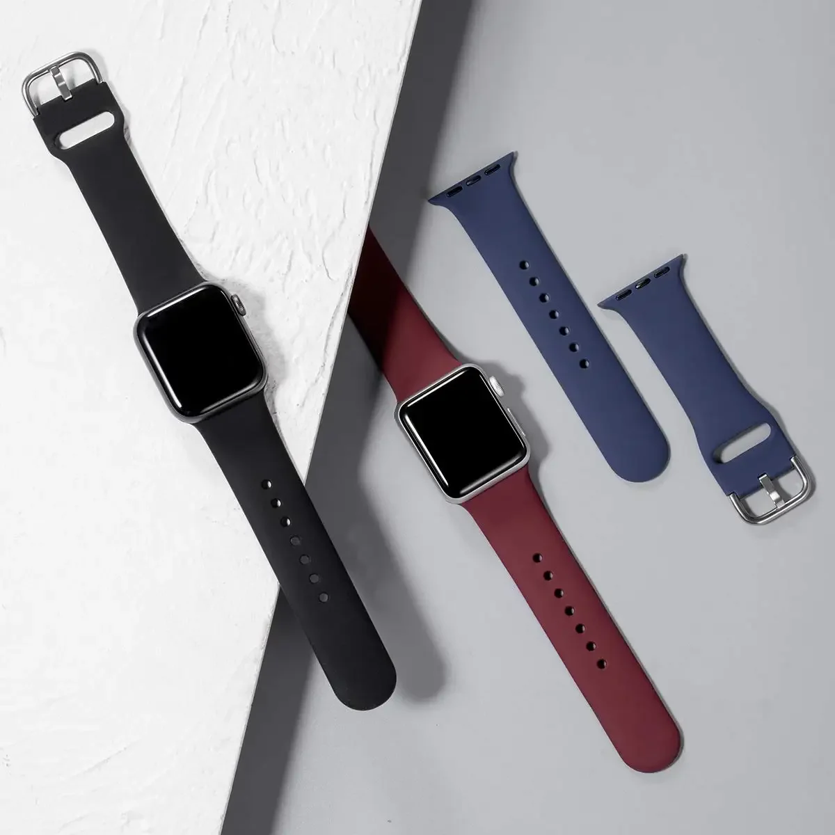 Silikonarmband für Apple Watch Band 45mm 46mm 44mm 41mm 40mm 42mm Sport Correa Armband IWatch Series 11 10 SE 9 8 7 6 5 Ultra 3