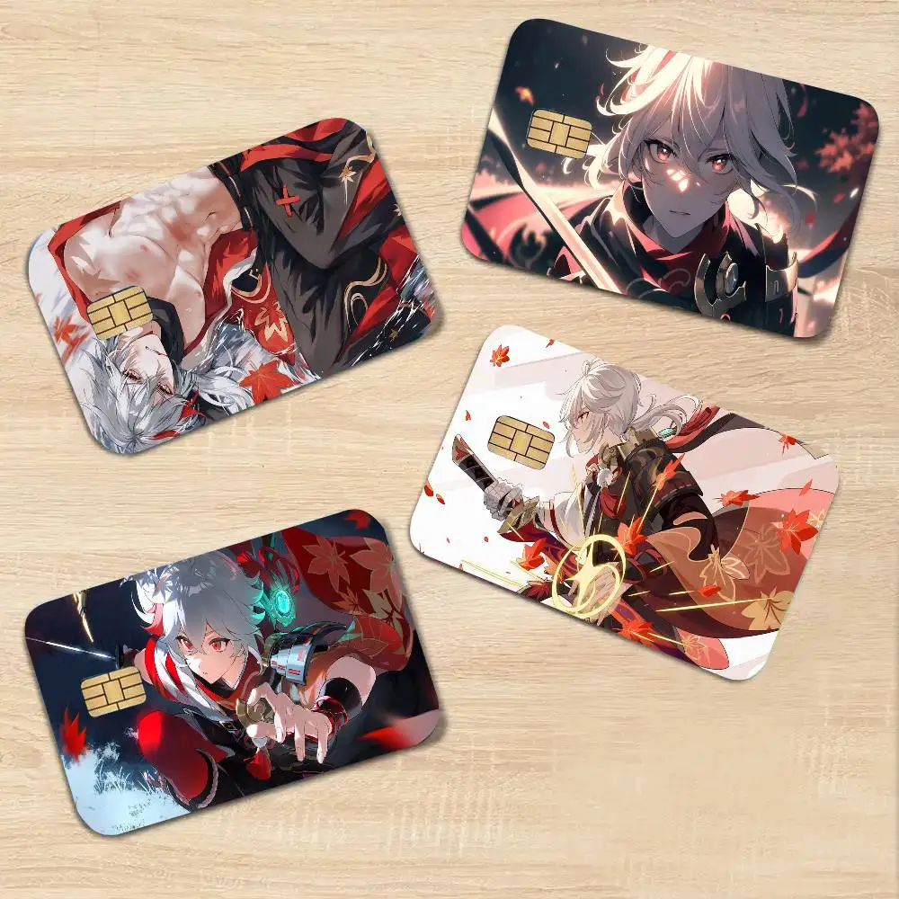 Genshin Impact Kaedehara Kazuha Card Sticker 4Pcs Credit Card Skin Anti Scratch Bank Debit Card Decal