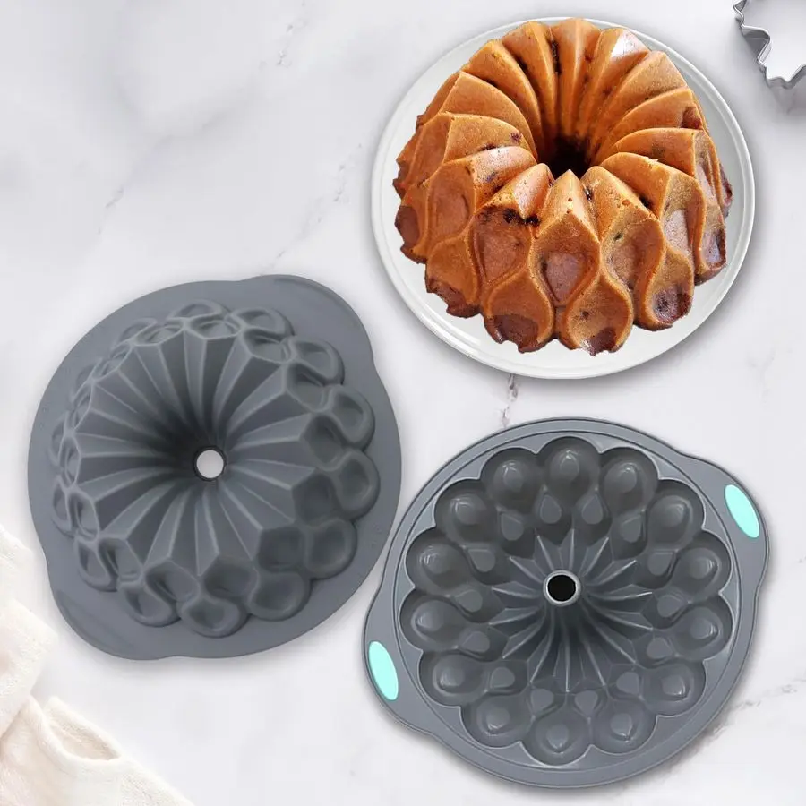 

Набор из 4 силиконовых форм для выпечки: формы для кексов с рифленой поверхностью (на 6, 7, 8 порций), антипригарные формы для выпечки в духовке, силиконовые формы для домашней выпечки