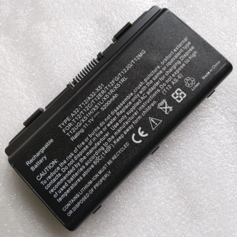 

New A32-T12 A32-X51 Battery For Asus T12C T12E T12F X5L X51C X51H X51R X51RL X5LJV X5LDA X58LC X58LDA X58LE Pro 52H 52L 52R 52RL