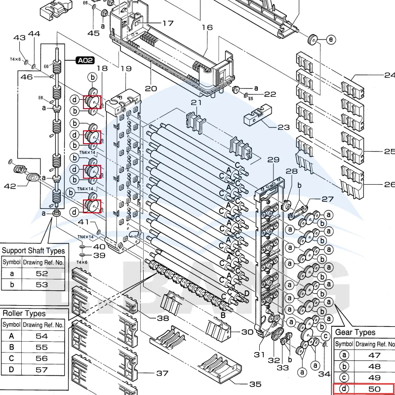 350/370 327F0175 Color Photo Processor Gear Expansion Printer Transmission Gear Replacement Spare Parts Assembly