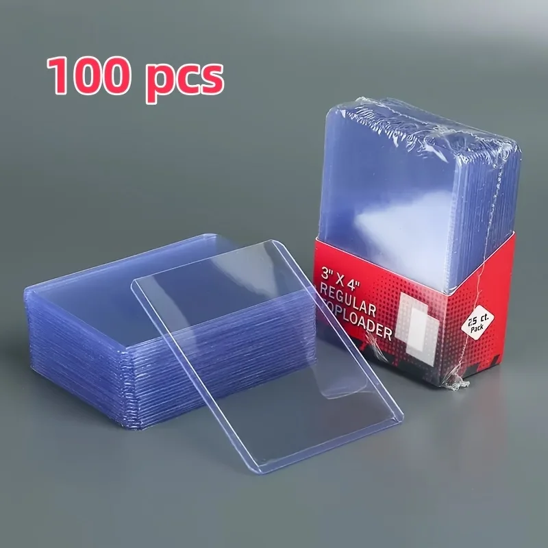 100pcs Double Sided Protective Film 3 X 4 Storage Loader Card Holder Baseball Football Basketball Hockey Golf Sports Cards Loads