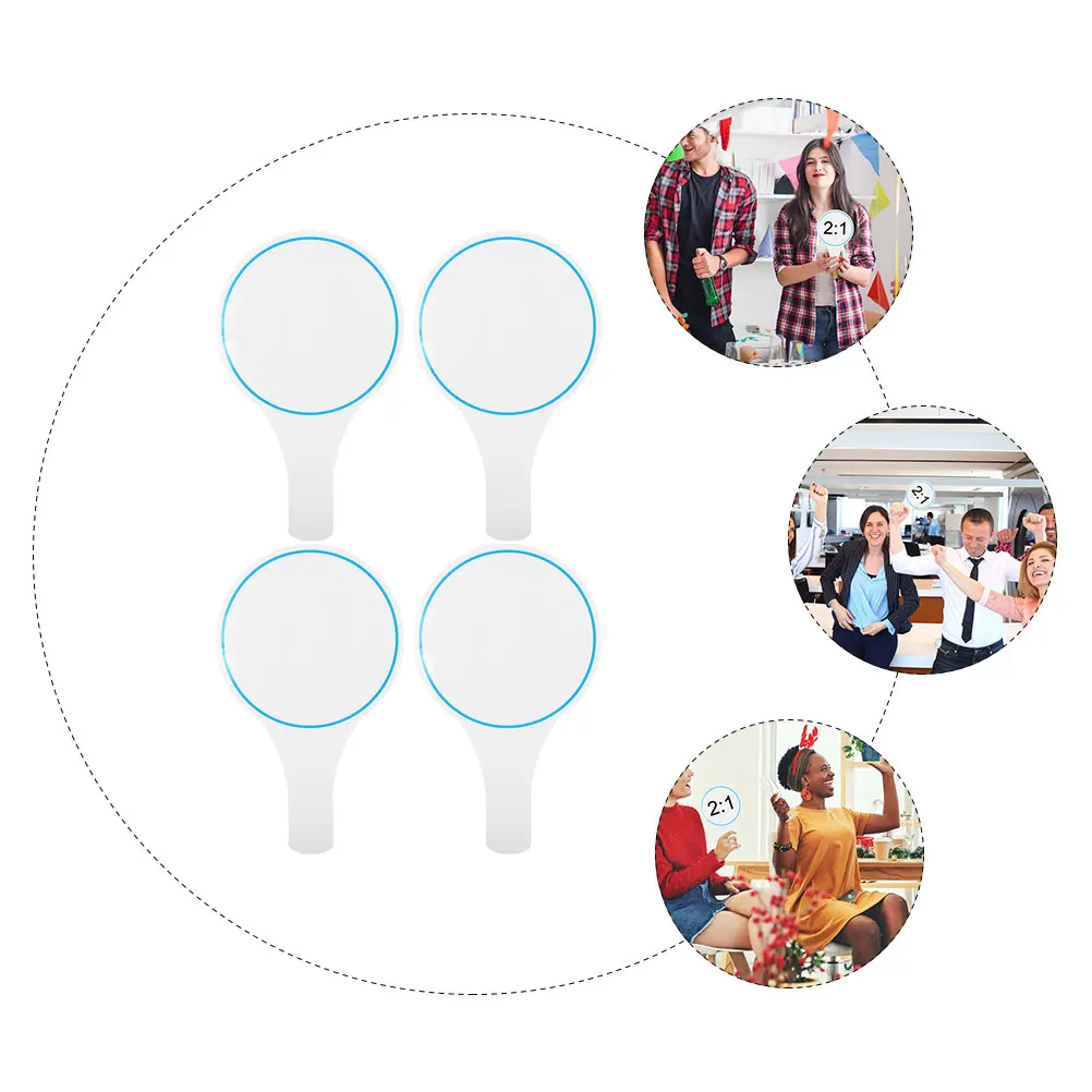 

4pcs Handheld Whiteboard Mini Dry Erase Paddles Small Scoreboard For Games Voting Answer Paddles Erasable Writing Boards For