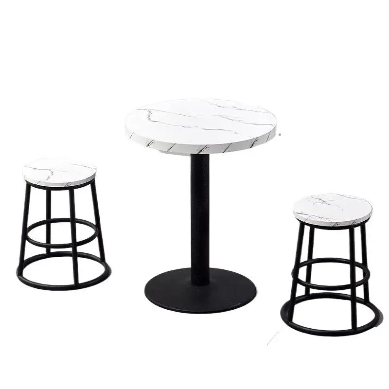 

Snack bar table fast food combination milk tea dessert restaurant commercial catering simple small round rectangular table
