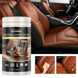 40pcs Leather Cleaner Wipes Leather Cleaner & Conditioner Wipes Prevent Cracking Or Fading Of Leather Couches, Car Seats, Shoes