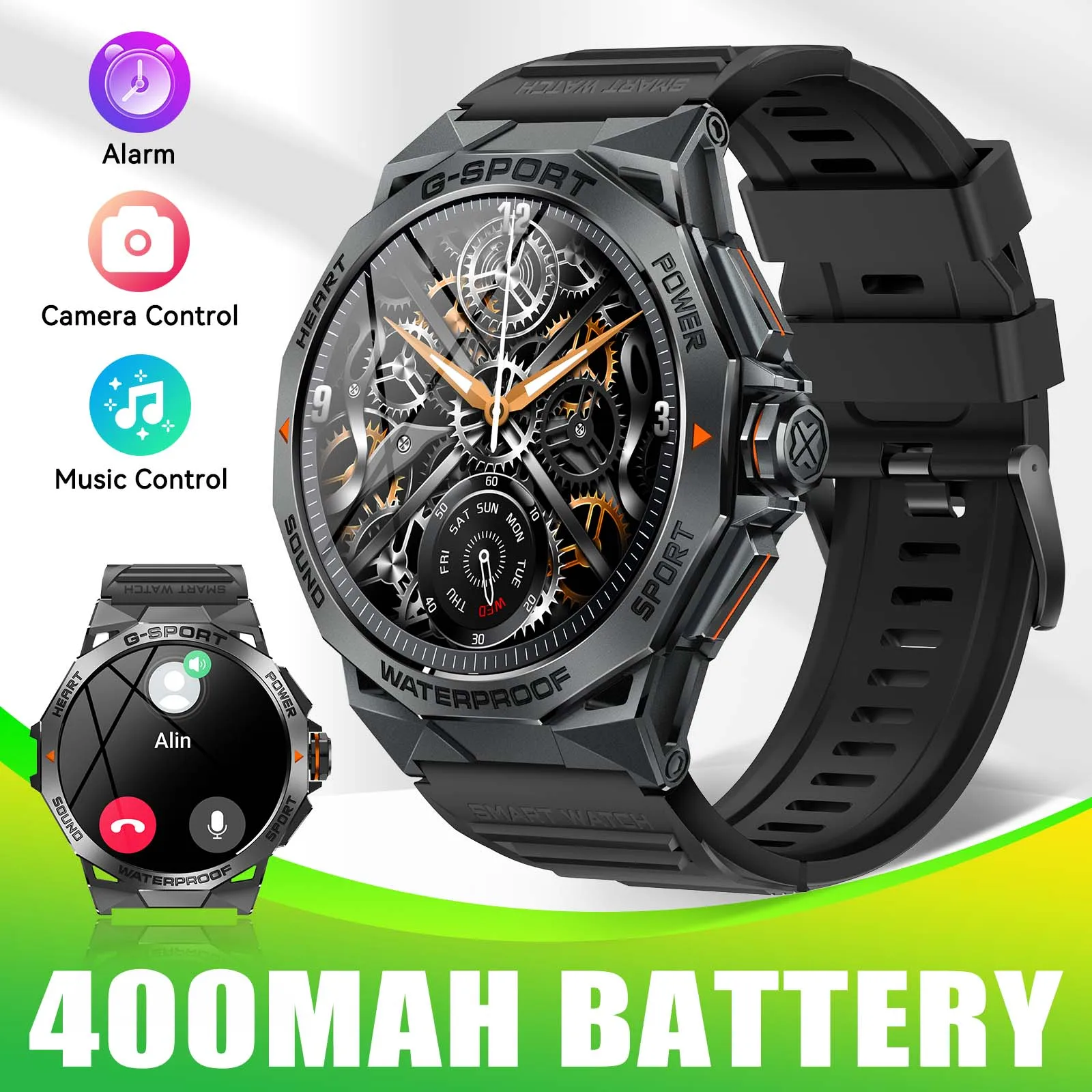 LaNikar New Men Smart Watch LED 100+ Sport Modes Heart Rate Blood Oxygen Monitoring Sleep Quality Analysis IP68 Waterproof K62