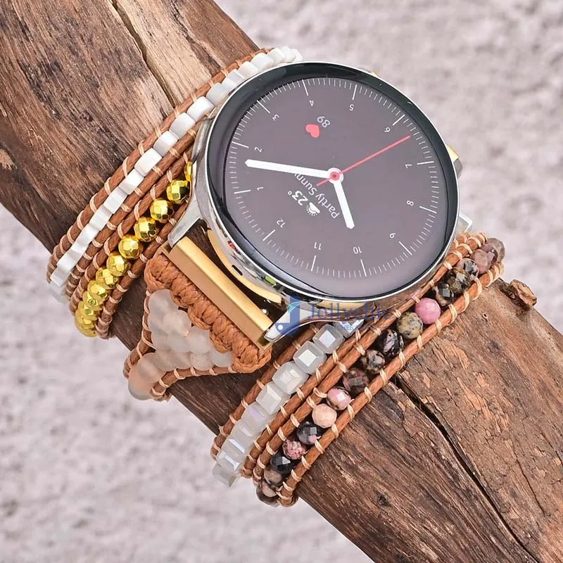 Bohemia Jewelry band for Samsung Galaxy Watch Gear S3 Active 40mm 44mm Handmade Vintage Natural braided strap for huawei 20 22mm