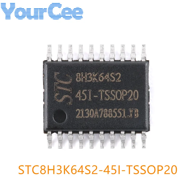 5Pcs STC8H3K64S2-45I-TSSOP20 STC8H2 8H3K64S2 1T 8051 Microprocessor Microcontroller MCU IC Chip