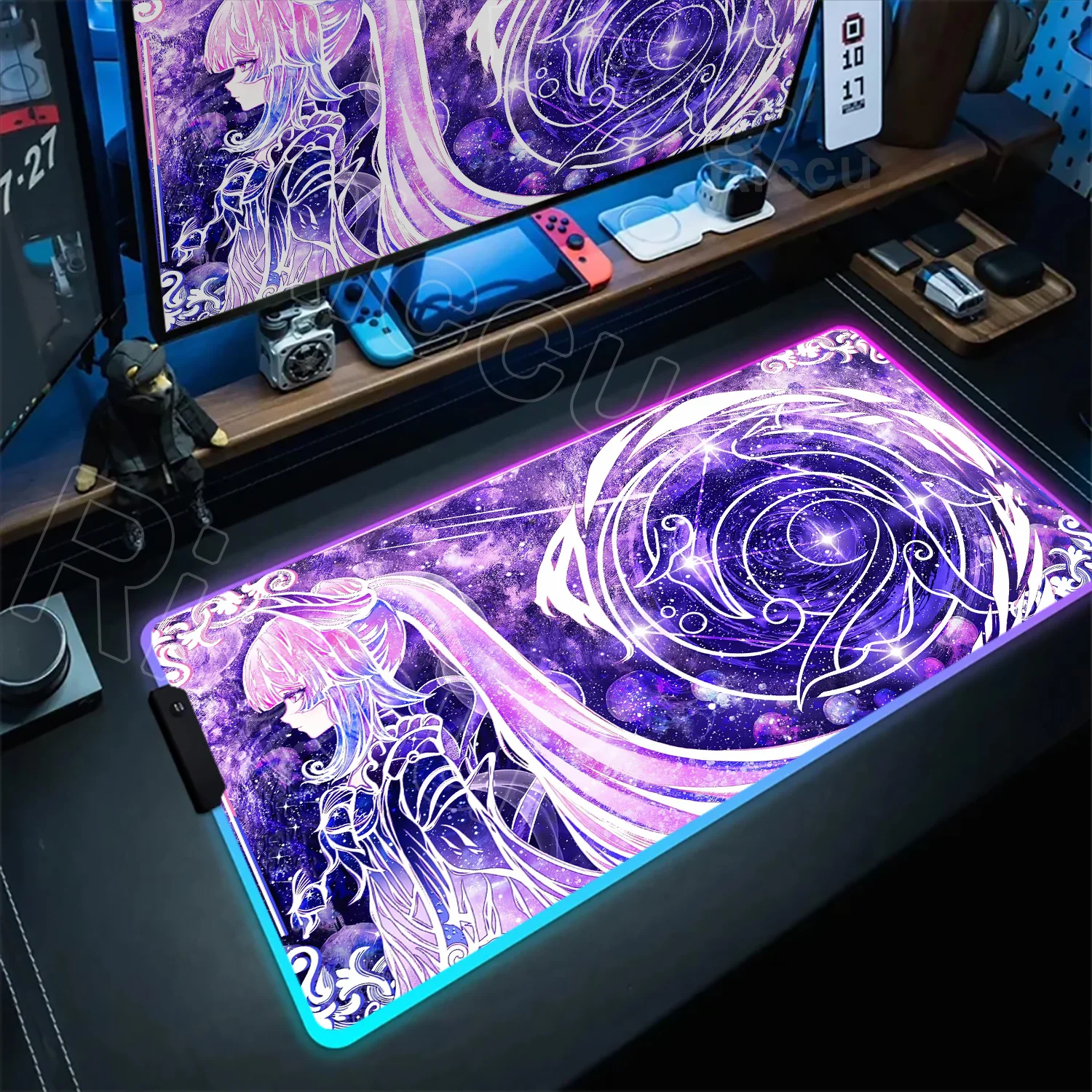 

Розовый аниме игровые аксессуары RGB коврик для мыши ПК Genshin Impact Sangonomiya Kokomi настольный коврик для ноутбука милая девушка клавиатура XXL коврик для мыши