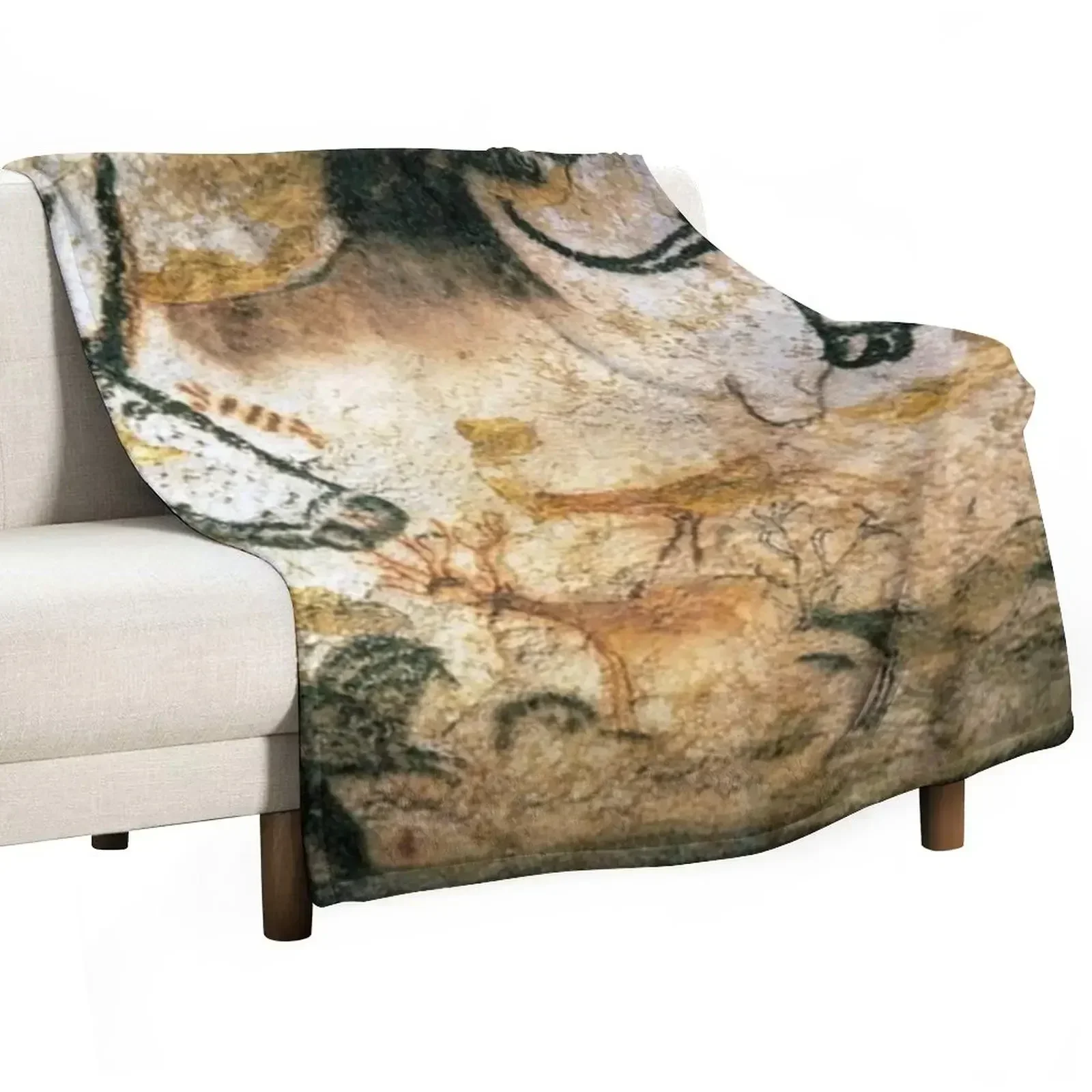 

Paleolithic Lascaux Cave Paintings Throw Blanket Tourist Furry Luxury Brand Blankets For Bed Blankets