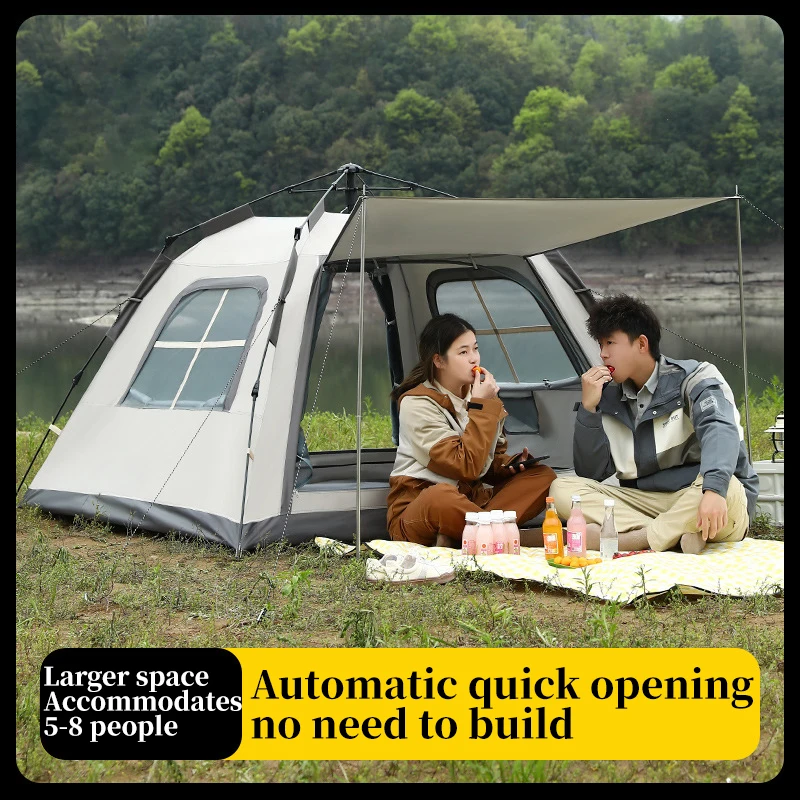 휴대용 대형 공간 야외 캐노피 빠른 자동 개폐 방수 옥스포드 텐트 튼튼한 프레임 햇빛 차단 방수 캠핑용