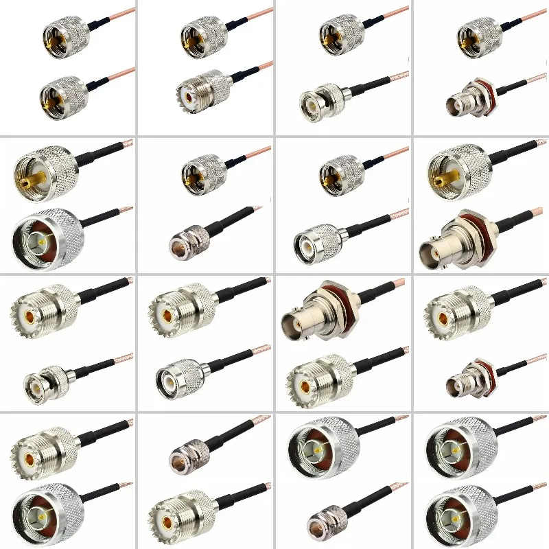 RG316 Cable UHF PL259 SO239 To N Type BNC TNC Male Female Connector N TNC BNC TO UHF Extension RG316 Low Loss Fast Delivery RF