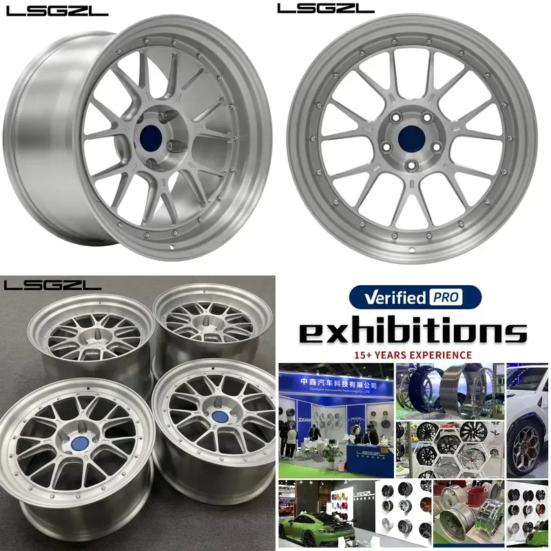 i LSGZL Silver Brushed Deep Dish Forged Mesh Rims 19 20 21Inch Deep Lip Custom Rim 5x120.65 for Corvette C8 C7 ZR1 C6 Z06