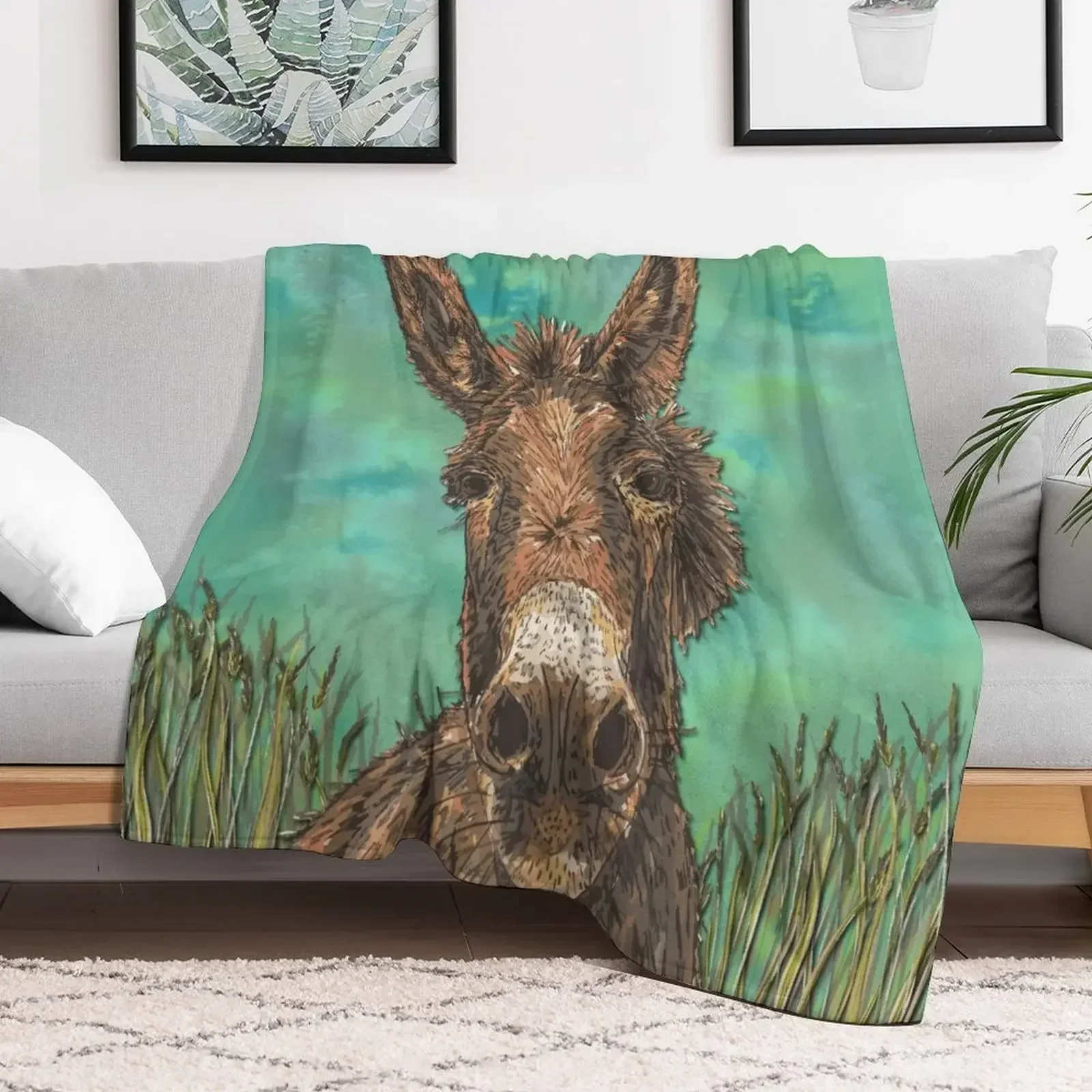 

Little Brown Donkey Throw Blanket christmas decoration Thins Polar Blankets