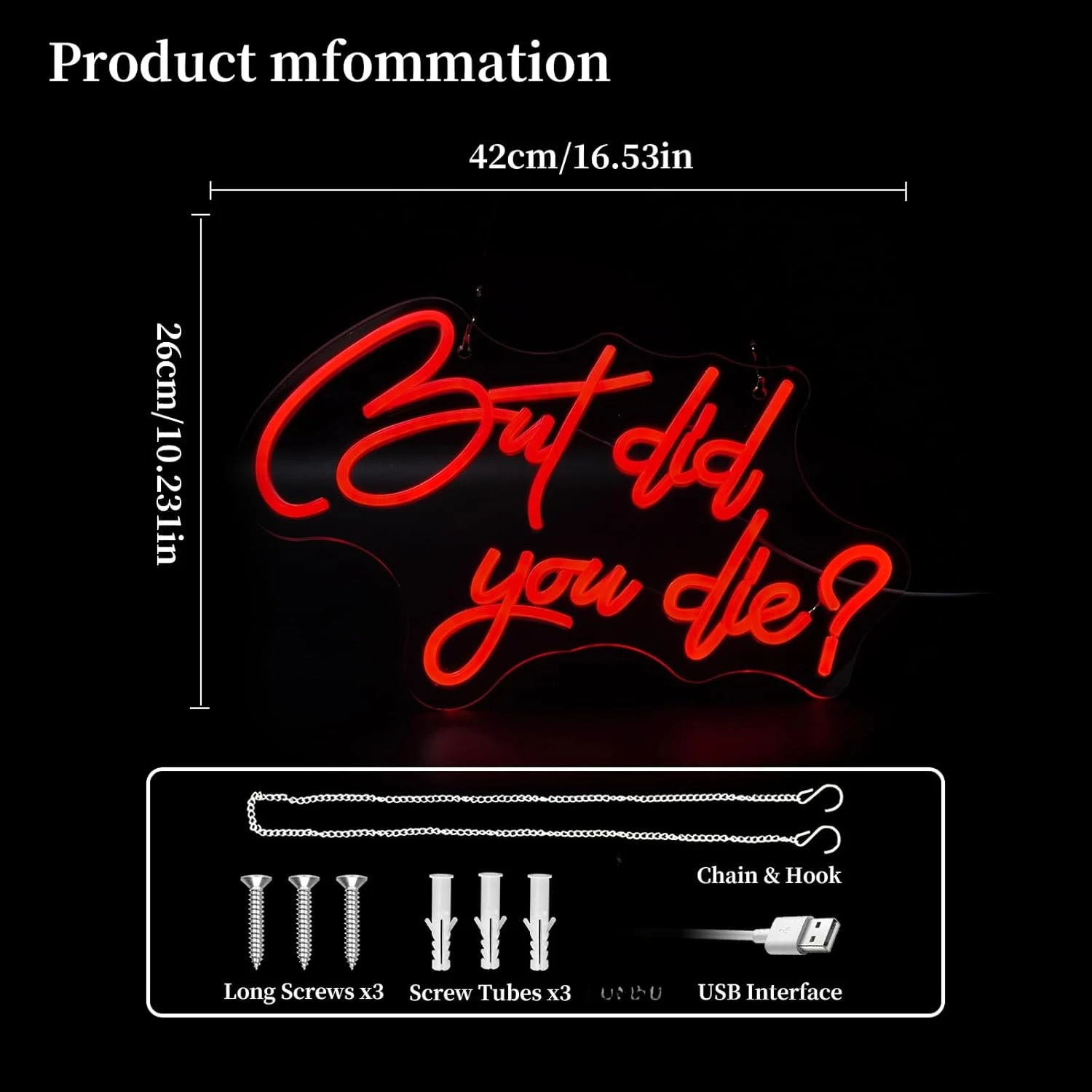 Mais vous fait mourir enseigne au néon USB LED à intensité variable enseigne lumineuse au néon décoration d'art mural pour salle de jeux chambre salon Bar cadeaux de fête