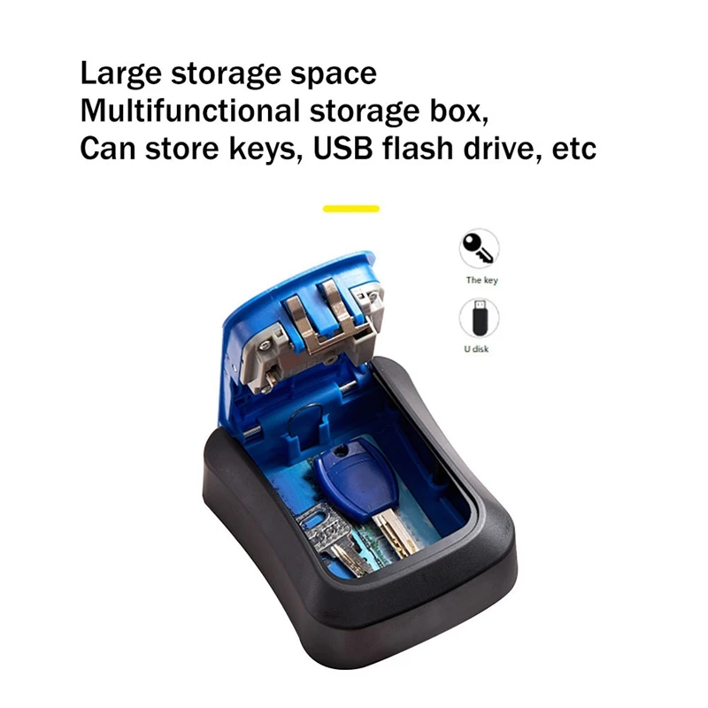 Wall Mount Key Lock Box, 4 Digit Senha Código, Bloqueio de segurança para Casa e Escritório, Secret Storage Box Organizer