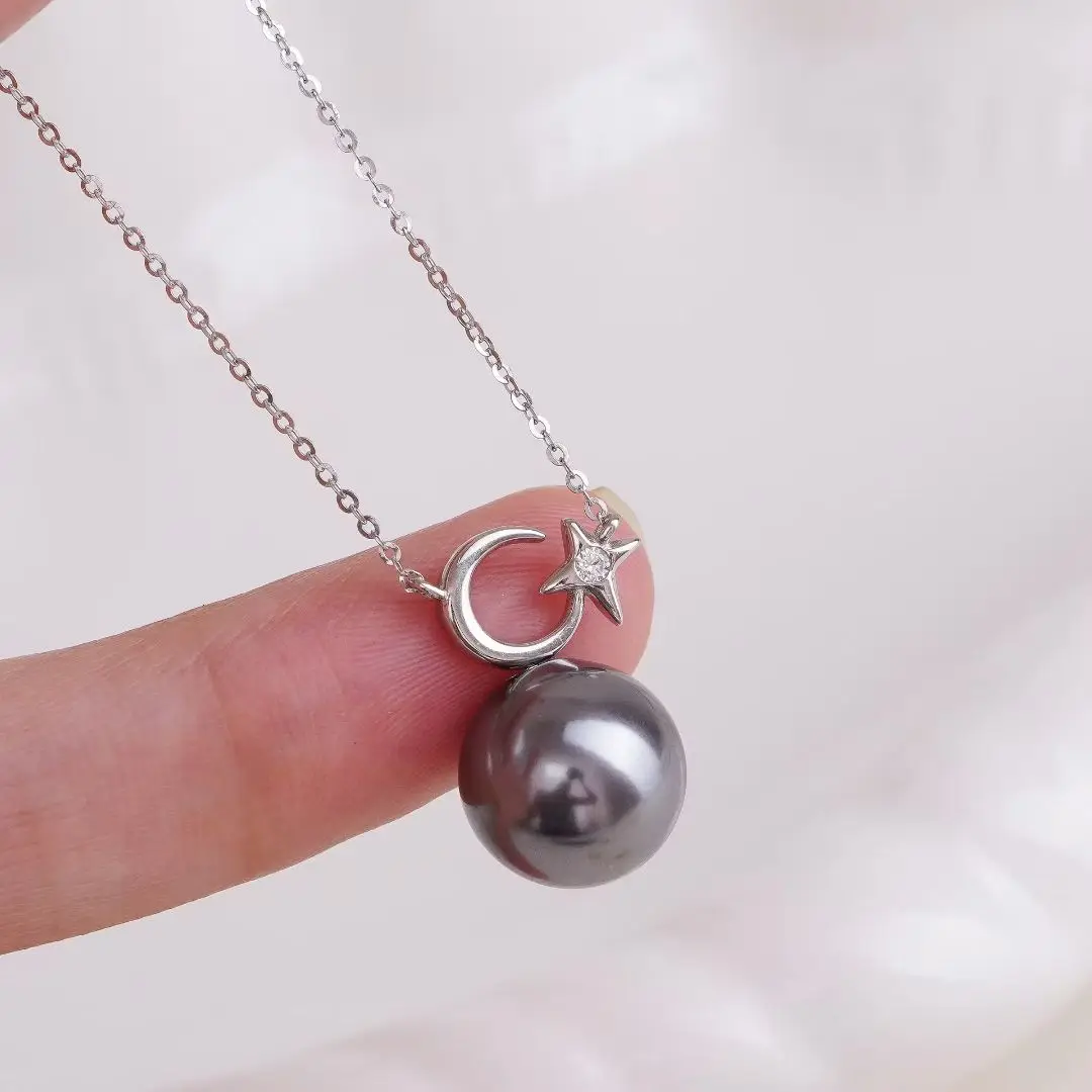 

Moon Star 925 Sterling Silver Necklace Mountings Findings Jewellery Mounts Parts Fittings Accessories for 8-12mm Pearls 3pcs/lot