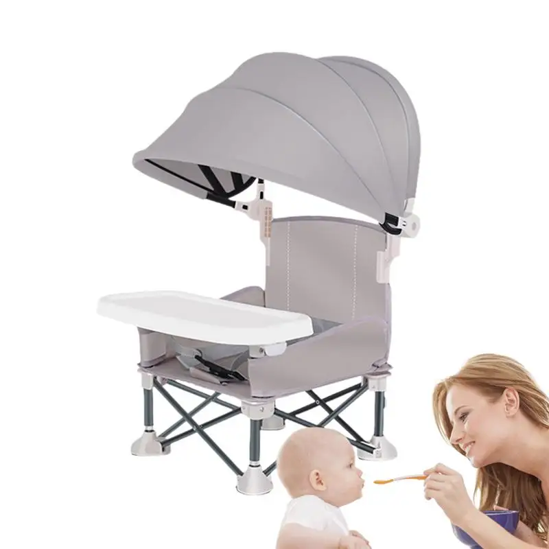 

Baby Travel Booster Seat with Tray Portable Furniture Dining Chair Travel Folding Kids With Feeding Chair Outdoor Beach Seat