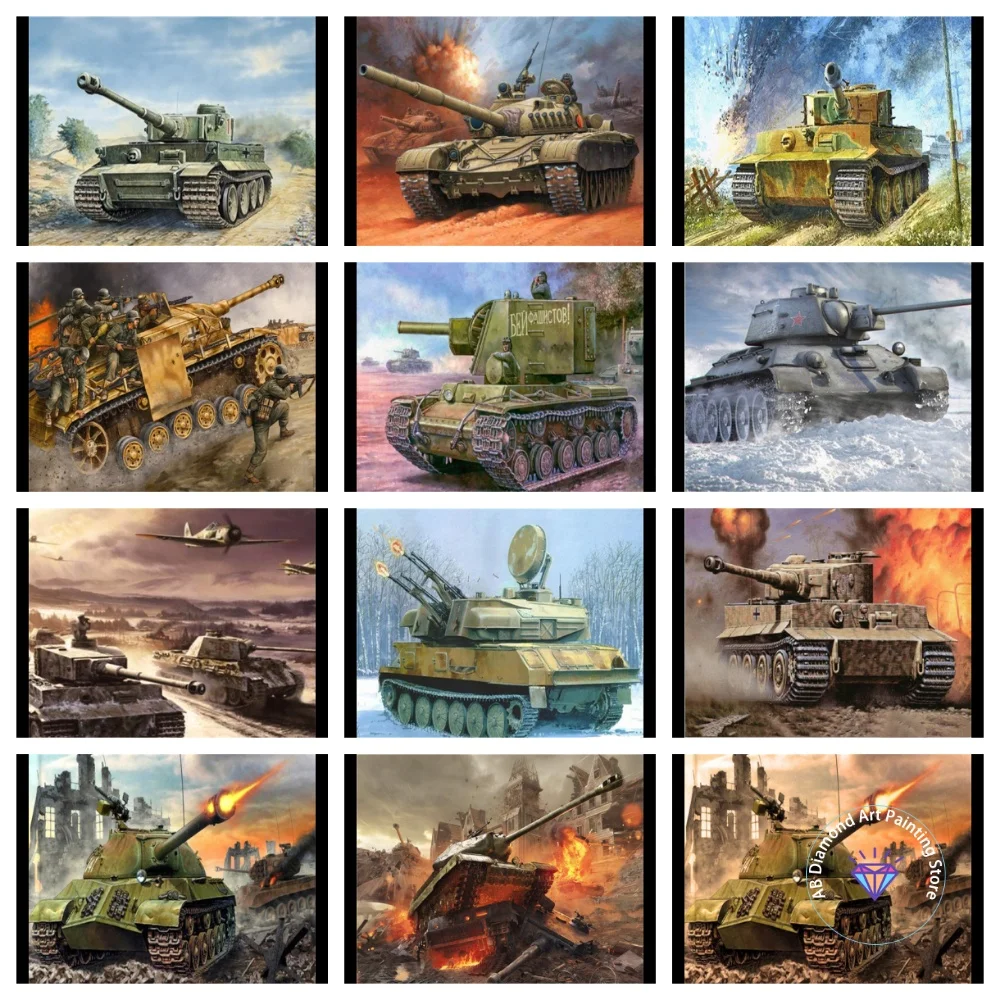 

Tank Landscape AB Diamond Painting Kit Square Round Diamond 5D DIY Mosaic Handmade Art Adult Exquisite Gift Crafts Home Decor