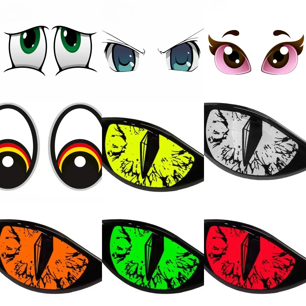 

Evil Eyes Color Creative Personalized PVC Waterproof Stickers Accessories for Decorate Car Wall Fridge Van Table Off-road